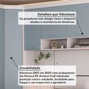Ver imagem 4 de Quarto Modulado Queen de Canto com Guarda-roupas Maleiro e Cabeceira Alpes Master Luciane Móveis