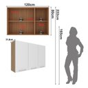 Ver imagem 4 de Armário Aéreo 120cm X 80cm X 31,8cm com 3 Portas