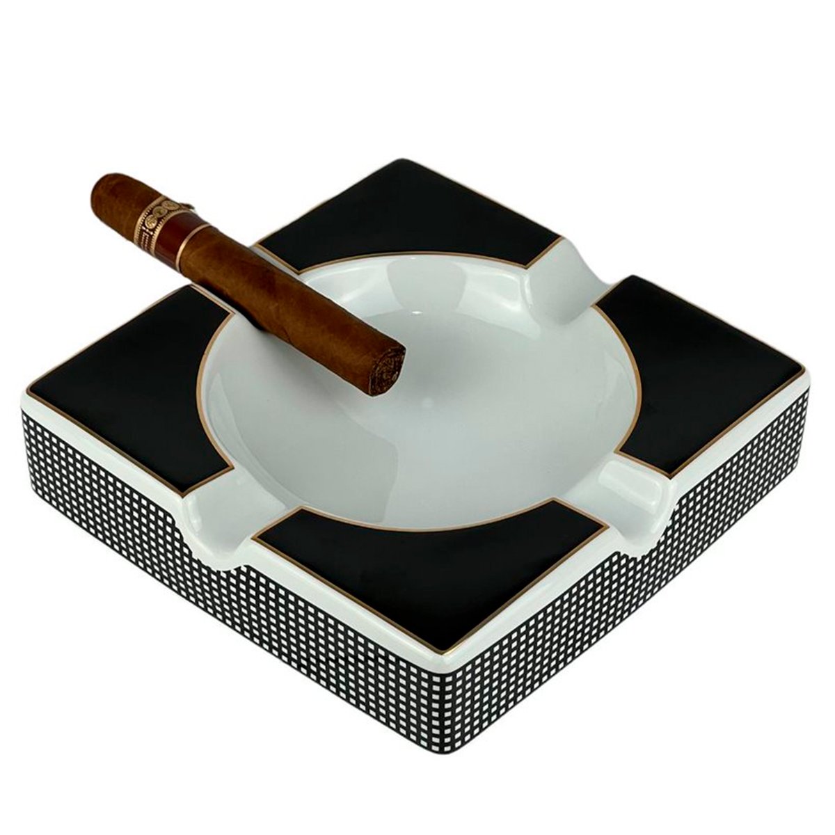 Cinzeiro para Charuto Material Cerâmica Luxo Para Bar Festa Decorativo Capacidade Para 4 - 6