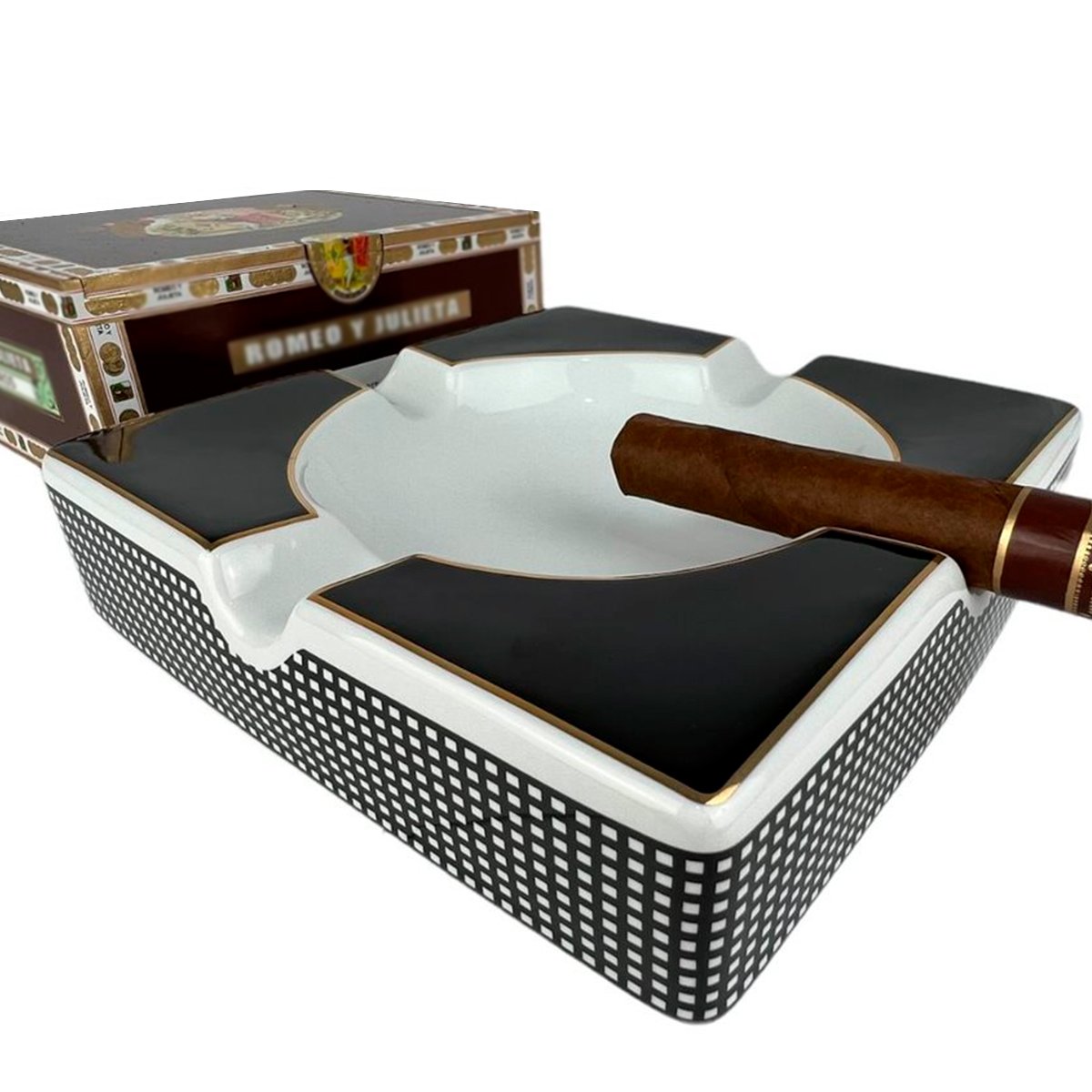 Cinzeiro para Charuto Material Cerâmica Luxo Para Bar Festa Decorativo Capacidade Para 4 - 5