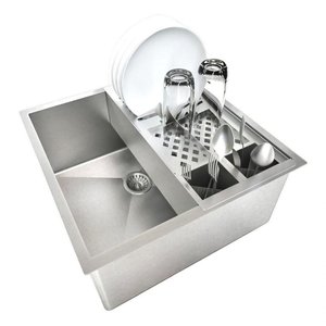 Conjunto Cuba 40X40 Aço Calha Canal Escorredor 42,5Cm Pia