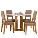 Ver imagem 2 de Conjunto Sala de Jantar Mesa Tampo Vidro/MDF Rubi com 4 Cadeiras Carol Marrom/Ype/Off White/Lux
