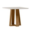 Ver imagem 3 de Conjunto Sala de Jantar Mesa Tampo Vidro/MDF Rubi com 4 Cadeiras Carol Marrom/Ype/Off White/Lux