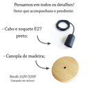 Ver imagem 4 de 3 Pendente em Fibra Natural Bambu Artesanal Lavabo E27 Nat02