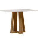 Ver imagem 3 de Conjunto Sala de Jantar Mesa Tampo Vidro/MDF Rubi com 4 Cadeiras Ana Marrom/Ype/Off White/JA01