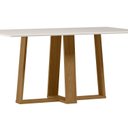 Ver imagem 3 de Conjunto Sala de Jantar Mesa Tampo Vidro/MDF Rubi com 6 Cadeiras Ana Marrom/Ype/Off White/JA01