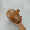 Ver imagem 2 de Vaso Decorativo de Madeira Natural 23x17x17cm Enfeite Sala Mesa Estante Aparador