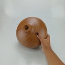 Ver imagem 3 de Vaso Decorativo de Madeira Natural 23x17x17cm Enfeite Sala Mesa Estante Aparador