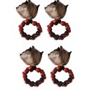 Ver imagem 1 de Kit 4 Porta Guardanapos Biojoias Amazonia Artesanal Flor Babaçu Açaí