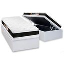 Ver imagem 1 de Cama Box Baú Solteiro: Colchão Espuma D45 Castor Black e White Air Double Face + Base Crc Courano