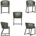 Ver imagem 5 de Mesa com 6 Cadeiras de Jantar Roma 120cm e Noronha em Alumínio Marrom Corda Náutica Estofado 5 Trama
