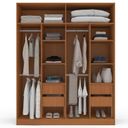 Ver imagem 5 de Guarda-Roupa 4 Portas 4 Gavetas Lisboa Branco/Freijó