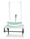Ver imagem 2 de GABINETE DE VIDRO PARA BANHEIRO 60CM AP CUBA OVAL CHANFRADA BRANCO FULL