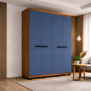 Ver imagem 1 de Guarda Roupa 4 Portas 4 Gavetas Lisboa Azul/Freijó