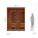 Ver imagem 3 de Guarda Roupa 4 Portas 4 Gavetas Lisboa Azul/Freijó