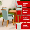 Ver imagem 4 de Kit 4 Cadeira de Jantar Emily Estofada Linho Cinza Pé de Madeira Castanho - Arkell
