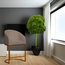 Ver imagem 2 de Poltrona Estilo Banqueta Decorativa Mia Tecido em Suede Base Metal Bronze - Estopar Poltrona Mia Sue