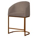 Ver imagem 1 de Poltrona Estilo Banqueta Decorativa Mia Tecido em Suede Base Metal Bronze - Estopar Poltrona Mia Sue