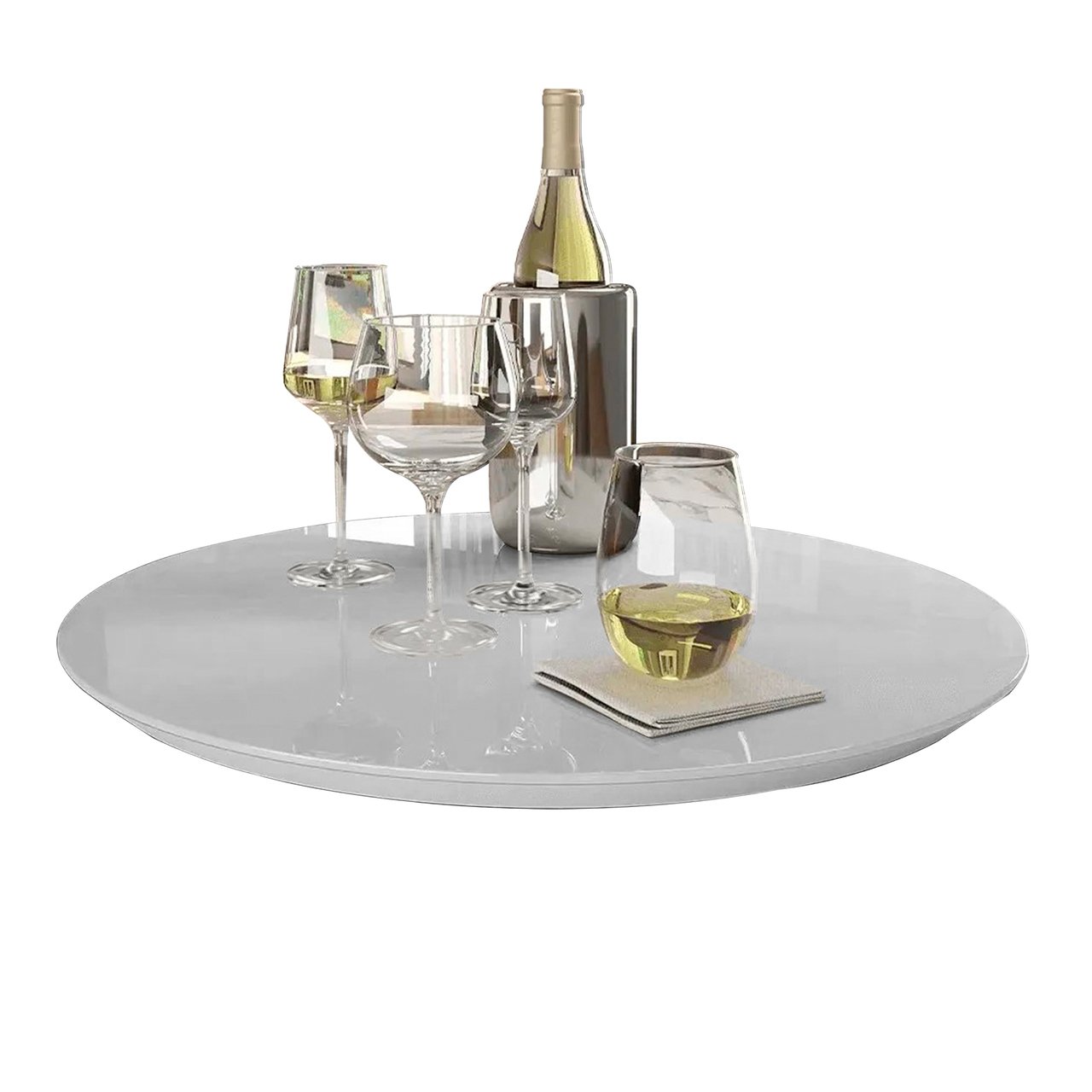 CENTRO DE MESA PRATO GIRATÓRIO 60 CM PARA SALA DE JANTAR. DECOR MOBILLE Prato Giratório Branco Luka  - 1