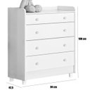 Ver imagem 3 de Cômoda com Trocador Infantil 4 Gavetas e Pés Doce Mel Branco