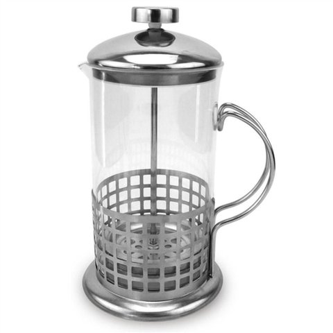Cafeteira Francesa em Inox Decorada Prensa Chaleira em Vidro Cremeira Bule French Press Luxo 350ml