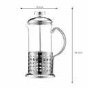 Ver mais imagens de Cafeteira Francesa em Inox Decorada Prensa Chaleira em Vidro Cremeira Bule French Press Luxo 350ml