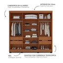 Ver imagem 5 de Guarda Roupa 3 Portas de Correr 4 Gavetas Lisboa Bege/Freijo/Creme
