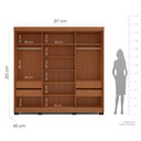 Ver imagem 3 de Guarda Roupa 3 Portas de Correr 4 Gavetas Lisboa Bege/Freijo/Creme