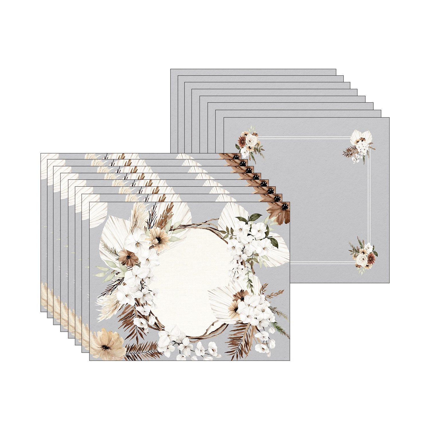 Kit Jogo Americano + Guardanapo Boho Flower - 8 Peças - 1