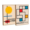Ver imagem 3 de Quadro Decorativo Bauhaus Inspired By Piet Mondrian Ii em 2 Telas com Moldura Filete
