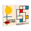 Ver imagem 2 de Quadro Decorativo Bauhaus Inspired By Piet Mondrian Ii em 2 Telas com Moldura Filete