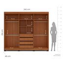 Ver imagem 3 de Guarda-Roupa 6 Portas 4 Gavetas com Espelho Lisboa