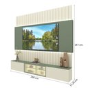 Ver imagem 4 de Painel para TV 85 Polegadas Conecta 3 Portas 100% MDF com LED Off White/Verde - Pnr Móveis