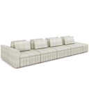 Ver imagem 1 de Sofá Ilha com Puff para Sala Living 505cm Amber M03 Bouclê Bege Claro - Lyam Decor