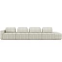 Ver imagem 5 de Sofá Ilha com Puff para Sala Living 505cm Amber M03 Bouclê Bege Claro - Lyam Decor
