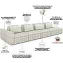 Ver imagem 7 de Sofá Ilha com Puff para Sala Living 505cm Amber M03 Bouclê Bege Claro - Lyam Decor