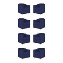Ver imagem 1 de Kit 8 Poltronas Tilla Decorativas Consultório Sala Tecido Suede Cor:azul Marinho