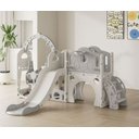 Ver imagem 1 de Playground Infantil 6 em 1 Parquinho 224cm Escorregador:cinza