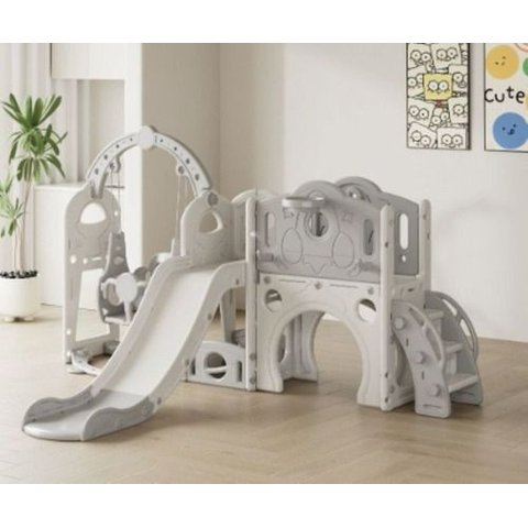 Playground Infantil 6 em 1 Parquinho 224cm Escorregador:cinza