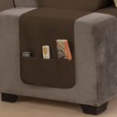 Ver imagem 2 de Protetor de Sofá King 4 Lugares Impermeável 100% Poliéster:tabacocáqui