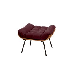 Poltrona Costela com Puff Suede Bordô- Zahav Estofados - 4