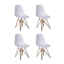 Ver imagem 6 de Mesa Industrial Base Ferro Cobre em V Tampo 90x90 Canela 4 Cadeiras Eames Ferro Assento Branco