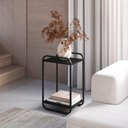 Ver imagem 6 de Mesa Lateral Luna 40 Cm Pes Metalicos Nero Preto Artesano