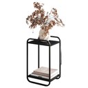 Ver imagem 1 de Mesa Lateral Luna 40 Cm Pes Metalicos Nero Preto Artesano