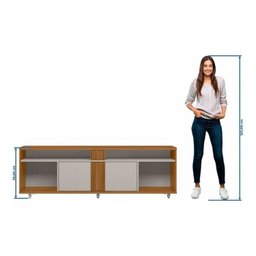 Rack com Painel para Tv até 70 Polegadas 180cm com Ripado - 9