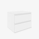 Ver imagem 5 de Mesa de Cabeceira 60cm 2 Gavetas com Puxador Cava sem Pés Branco Elunna