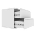 Ver imagem 4 de Mesa de Cabeceira 60cm 2 Gavetas com Puxador Cava sem Pés Branco Elunna