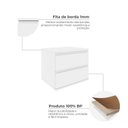 Ver mais imagens de Mesa de Cabeceira 60cm 2 Gavetas com Puxador Cava sem Pés Branco Elunna