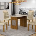 Ver imagem 1 de Conjunto Sala de Jantar Mesa Lara 4 Cadeiras Clara