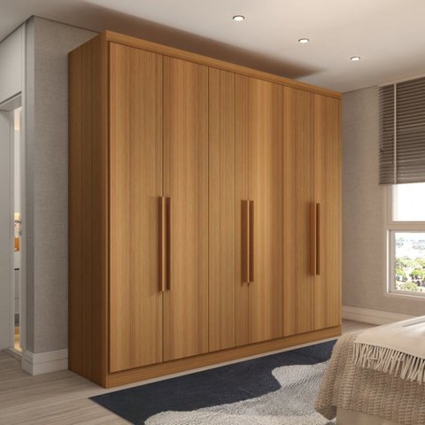 Guarda-roupa Casal Mykonos 6 Portas 2 Gavetas Cinamomo - Panorama Móveis